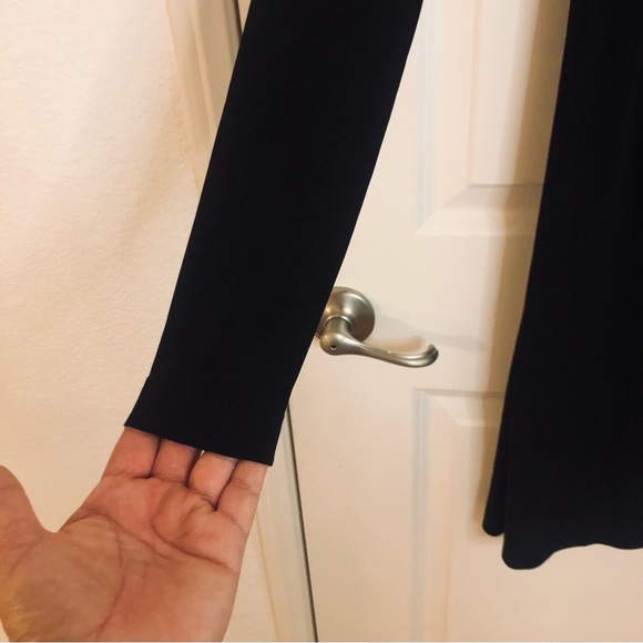 NWT New Norma Kamali Long Sleeve Modern Side Drape Dress XS Black Revolve - Picture 12 of 13